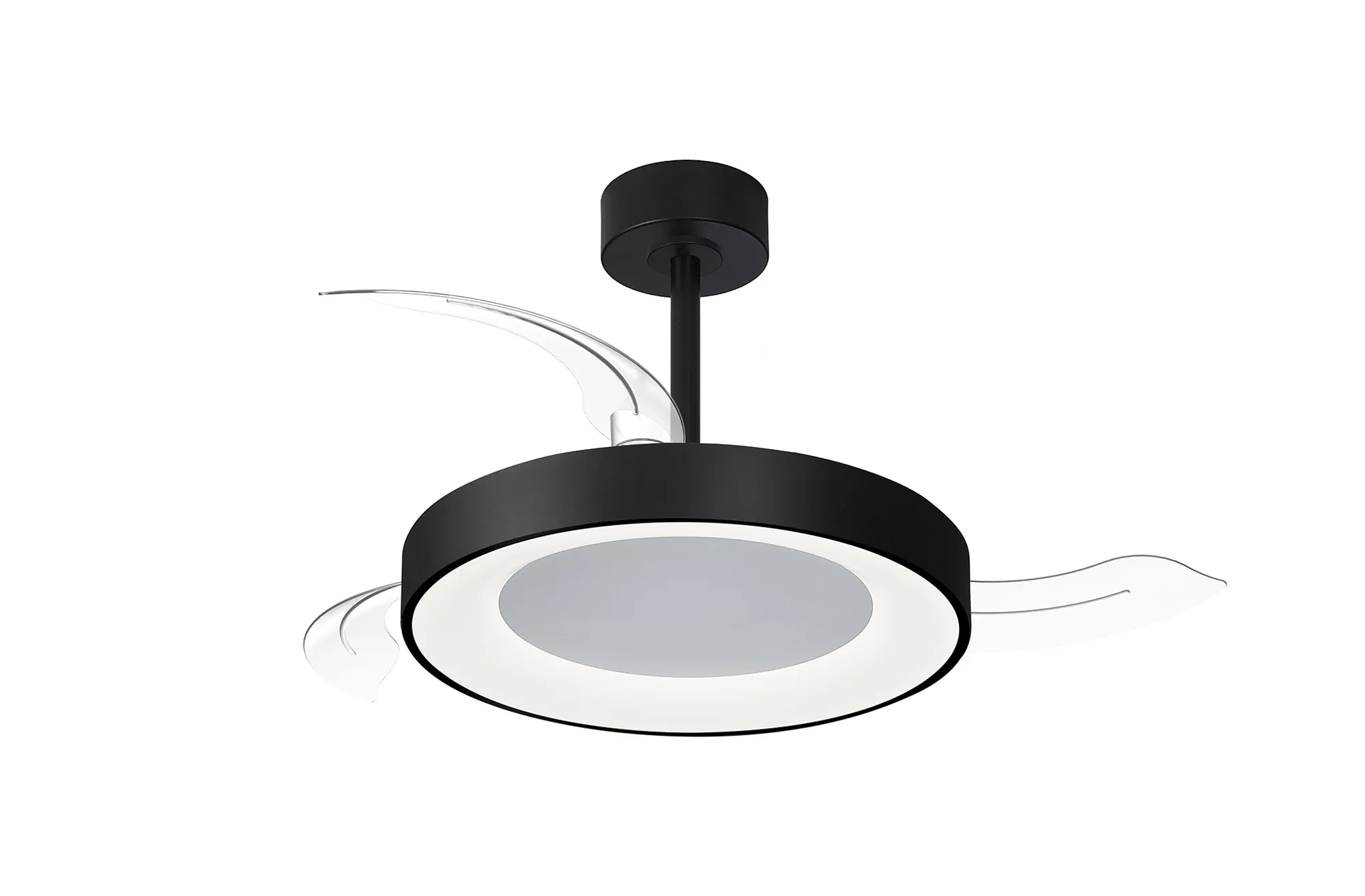 M9064  Niseko Fan S 40cm 45W LED Dimmable Ceiling Light With Built-In 25W DC Fan, 2700-5000K Remote Control, 5000lm, Black